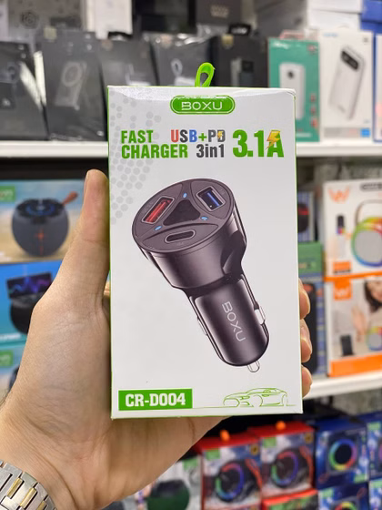 شارژر فندکی Boxu مدل CR-D004 – خروجی توربو شارژ PD و USB
