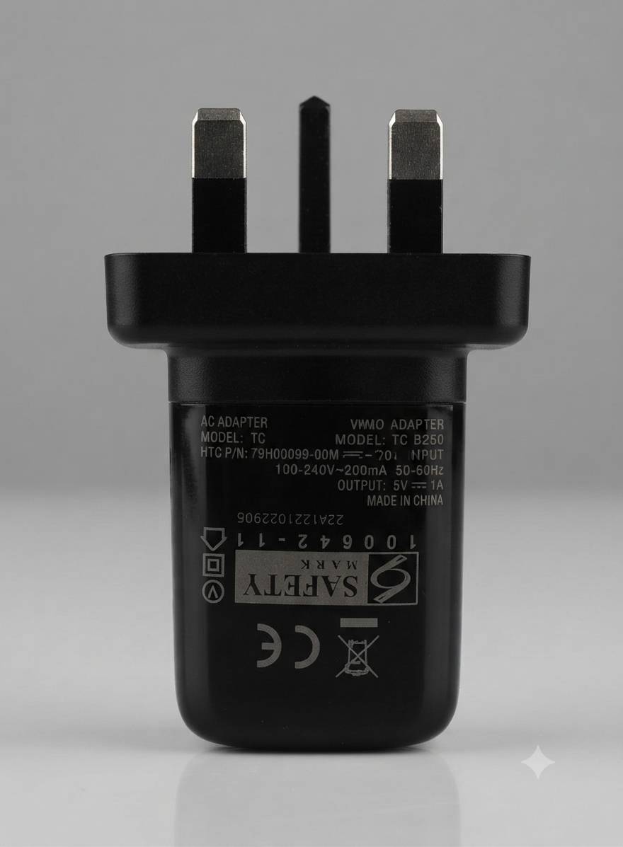 شارژر دیواری اچ‌تی‌سی (HTC) مدل TC B250 (سه‌پایه – استوک)