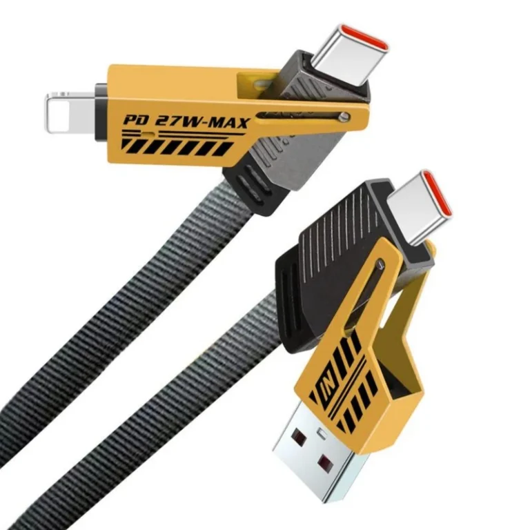 کابل شارژ دیتا 65W+27W بافته 3.3 فوتی 4 در 1(چهارمنظوره)(یک متری) - Image 2