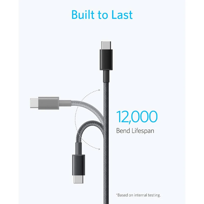 کابل تبدیل USB-C به USB-C انکر مدل Nylon A8752 طول یک متر - Image 2