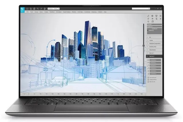 استوک dell precision 5550 i7-10750 H 16 GB 512 GB 4 GB T2000 15.6" FHD silver A++