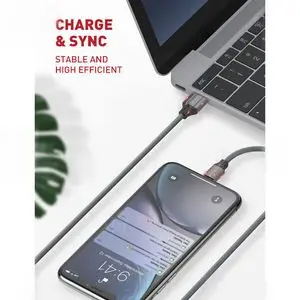 کابل Lightning الدینیو مدل Ldnio LS441 طول 1m(ترکیب رنگ خاکستری ومشکی) - Image 4