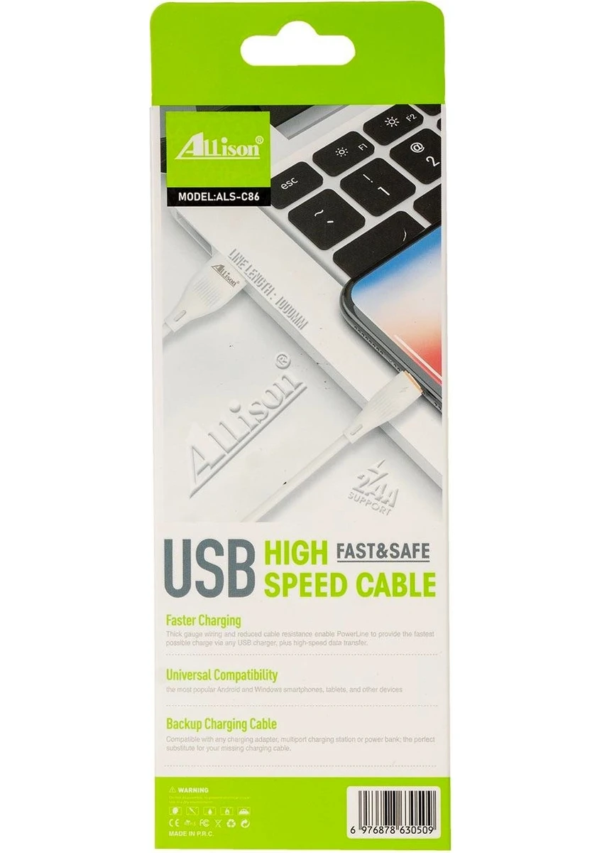 کابل شارژ آلیسون Type-A به Type-C مدل ALS-C86طول یک متر - Image 3