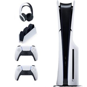 کنسول بازی سونی استاندارد 1T + PS5 Slim + یک دسته اضافه + هدست + پایه شارژر